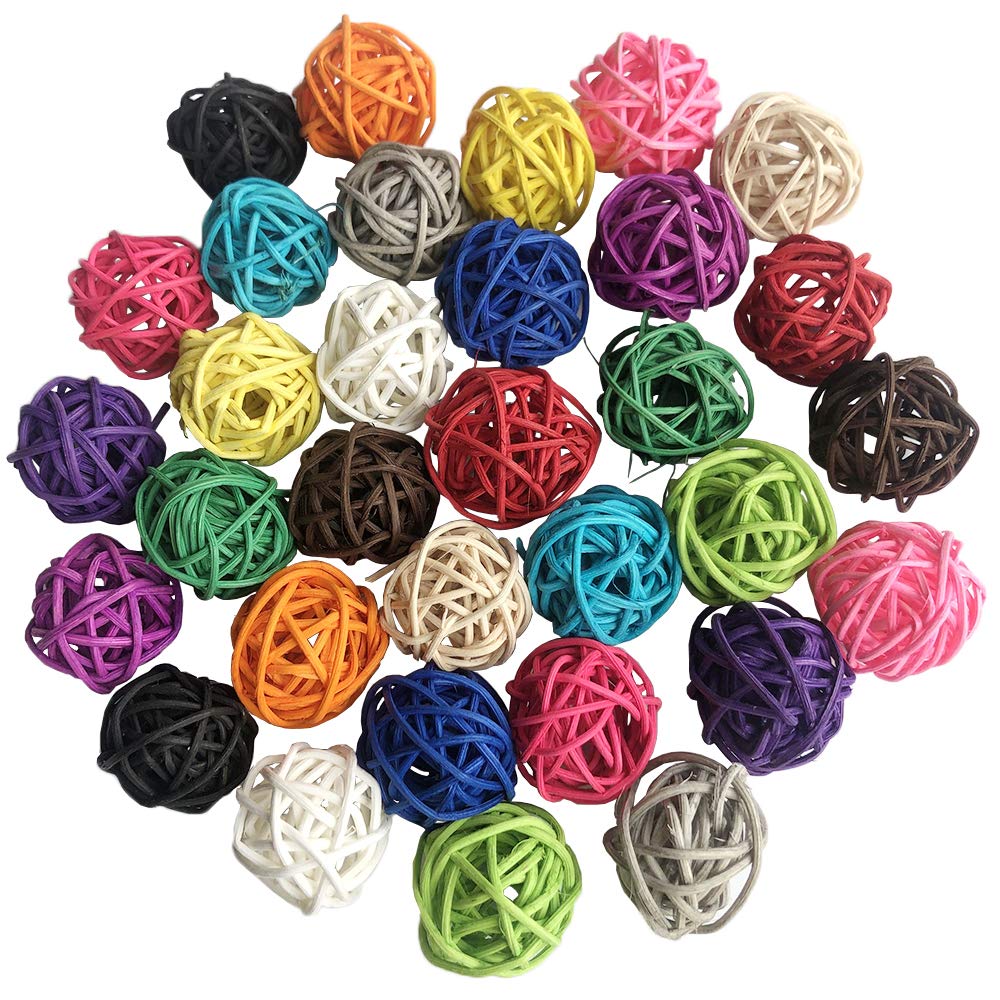 Bolas de rattan Benvo, 32 unidades, diámetro 3 cm, para masticar de aves.