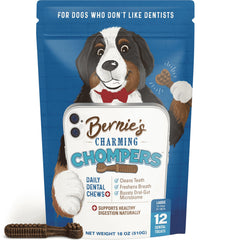 Bernie's Charming Chompers para perros grandes: limpieza dental diaria