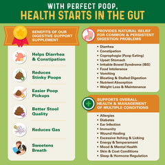 Bernie's Perfect Poop, servido en el alimento del perro para mejor absorción de nutrientes.