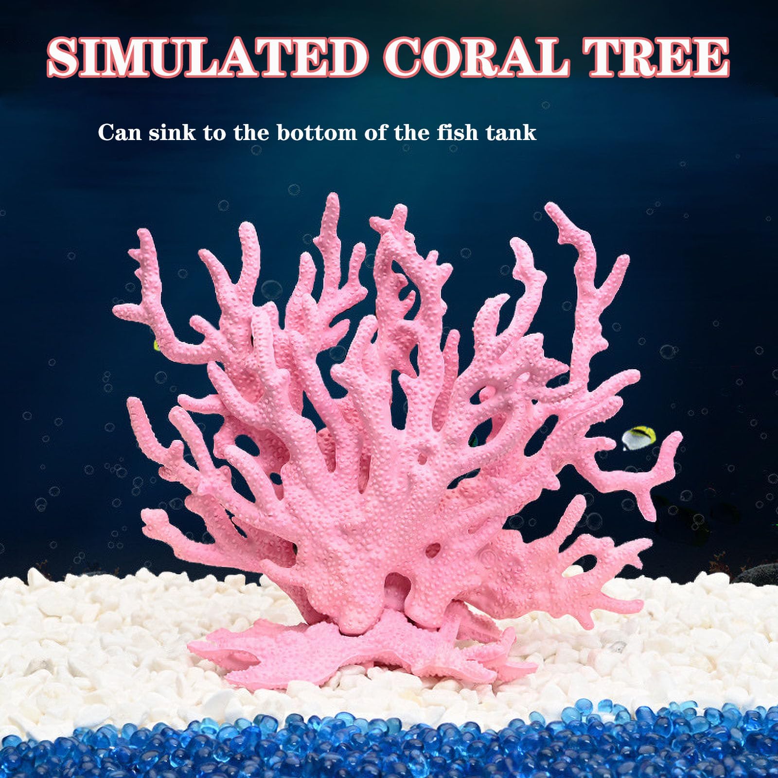 Besimple ornamento coral artificial en resina, duradero y fácil de limpiar