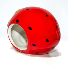 Besimple Hamster Hideout con forma de fresa: rincón cómodo para roedores pequeños.