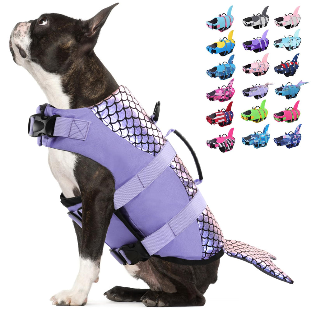 Chaleco salvavidas Bess Bridal Sirena XL, vista frontal, ofrece flotación estable para perros.