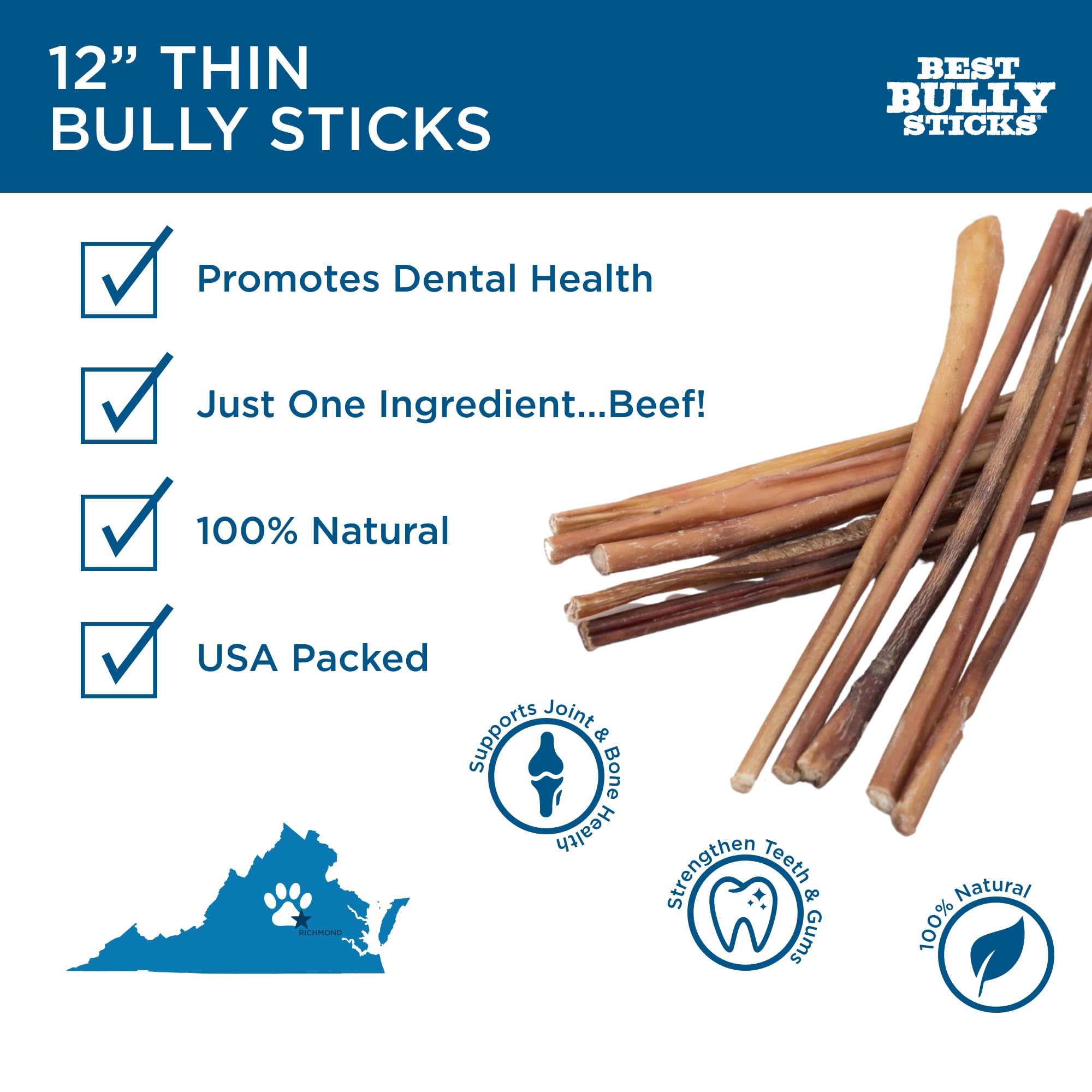 Best Bully Sticks: paquete de 24 unidades para perros.