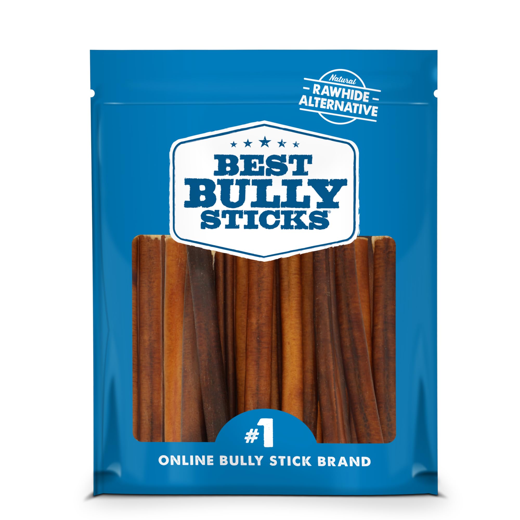 Best Bully Sticks 6 pulgadas para perros, fondo blanco, masticable natural para comer.