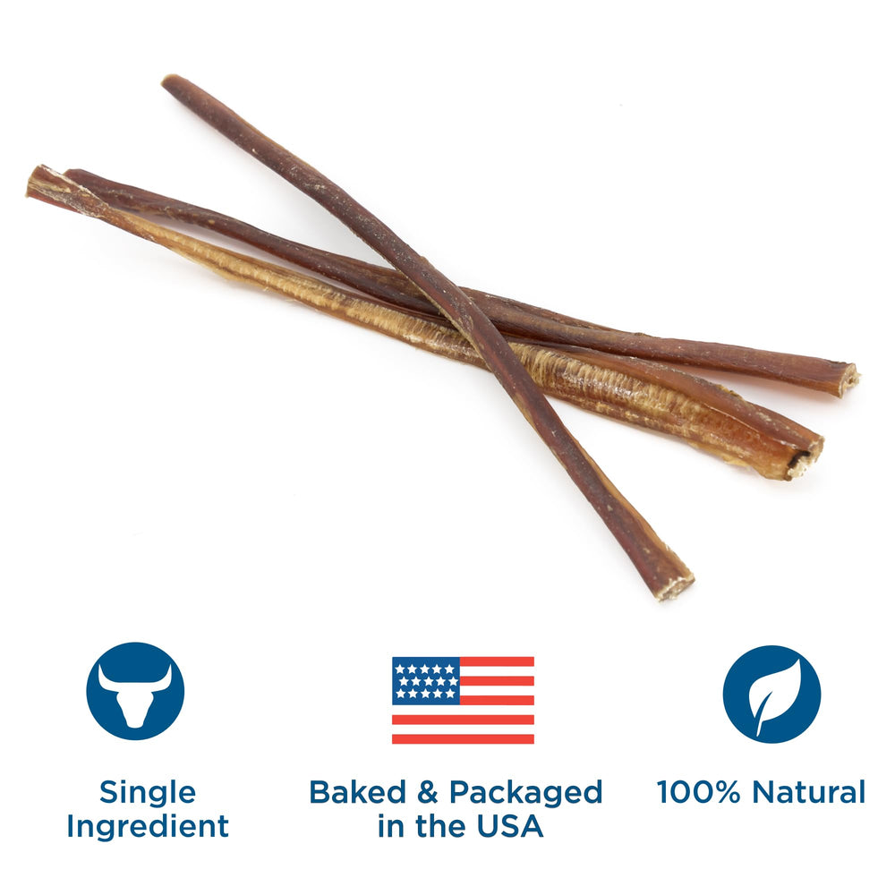 Best Bully Sticks carne de res criada en pasto, sabor natural para masticar.