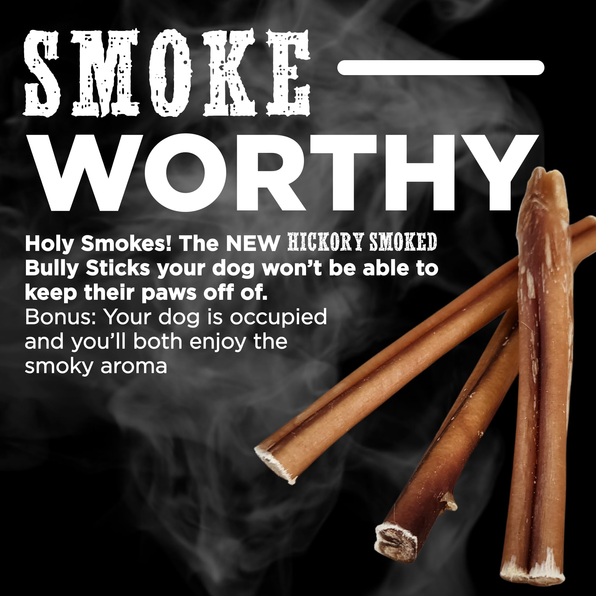 Best Bully Sticks hickory ahumado 12 pulgadas, sin aditivos, opción segura
