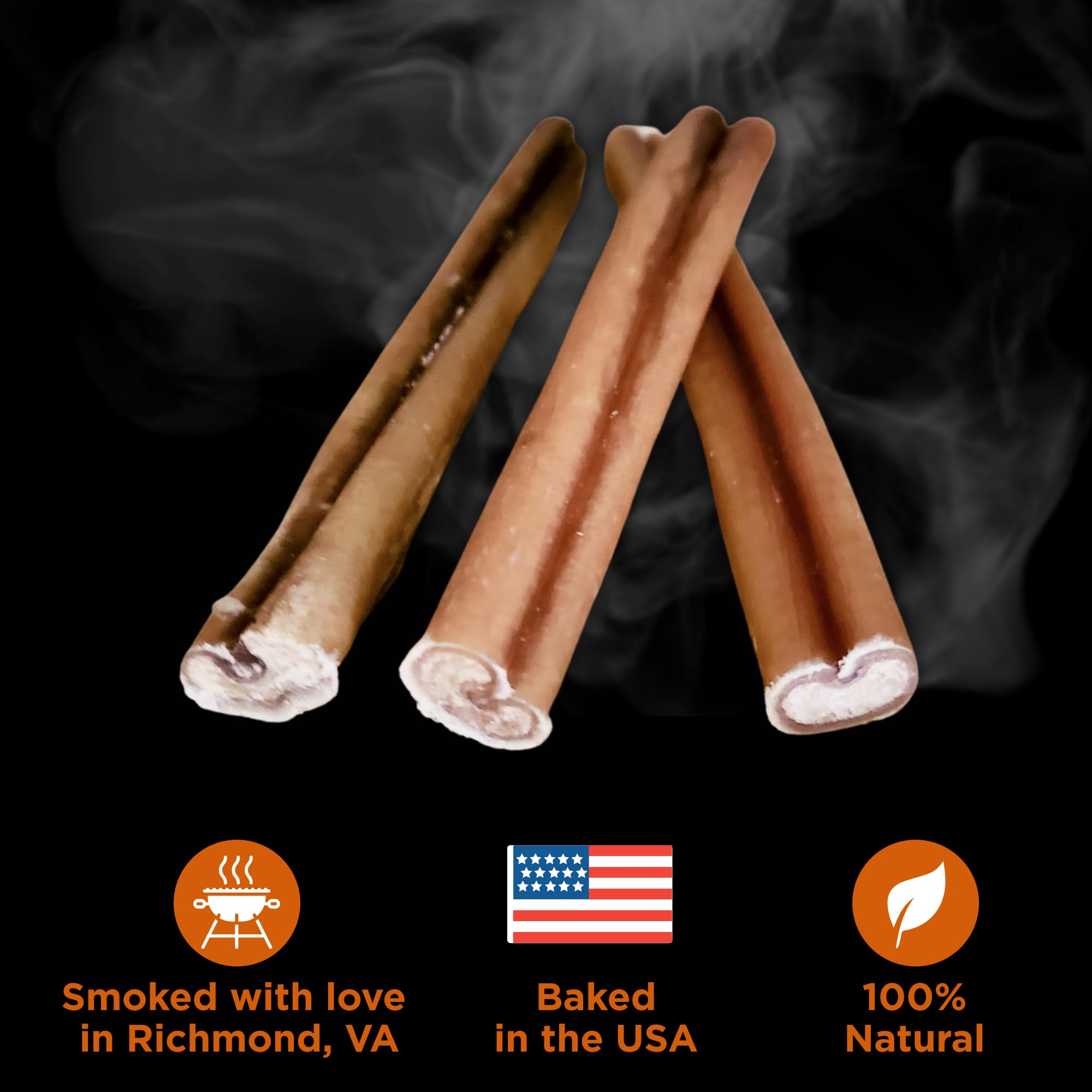 Best Bully Sticks hickory ahumado 12 pulgadas, sin granos para dietas sensibles
