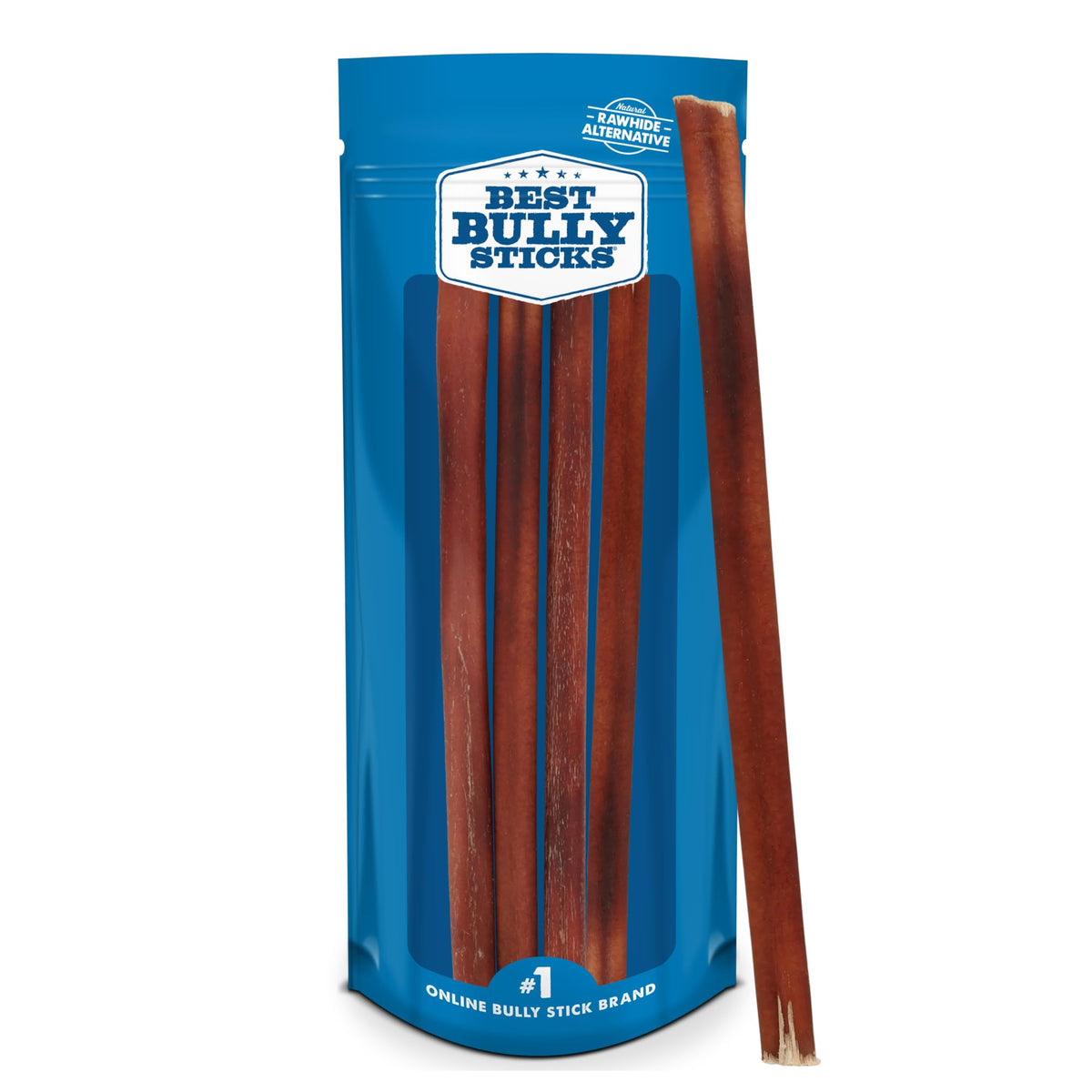 Best Bully Sticks hueso de res 12 pulgadas para perros grandes, masticación prolongada