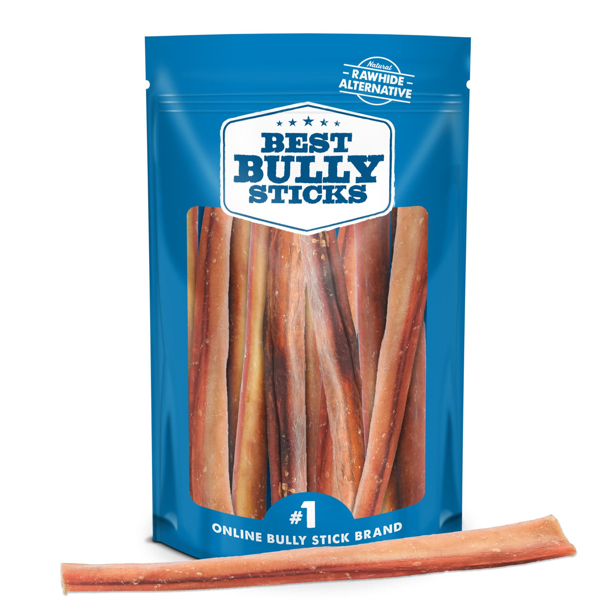 Best Bully Sticks jumbo palos para perros grandes, 12 pulgadas, snack natural para masticación prolongada.