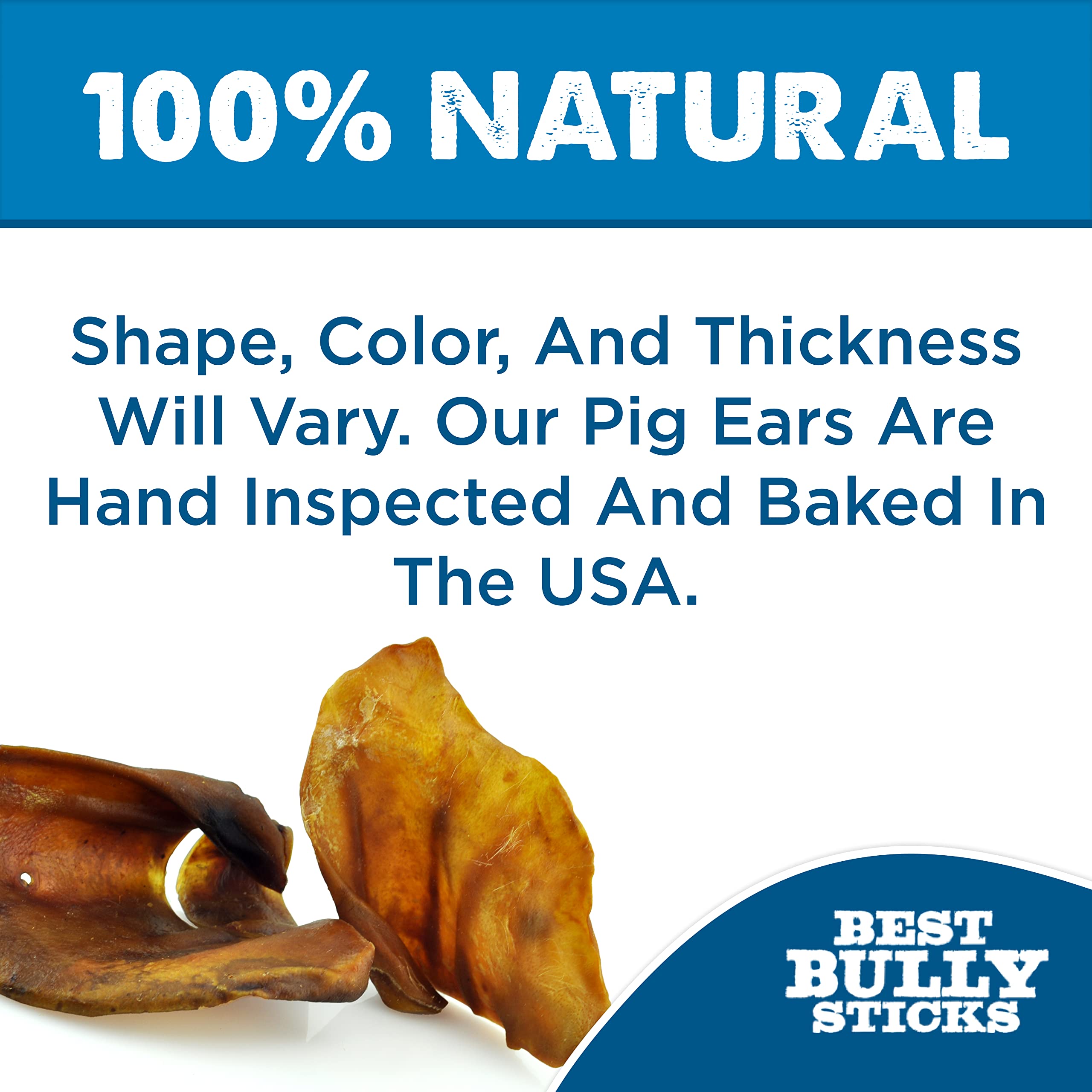 Best Bully Sticks Orejas de cerdo, fácil de digerir para diversas edades caninas