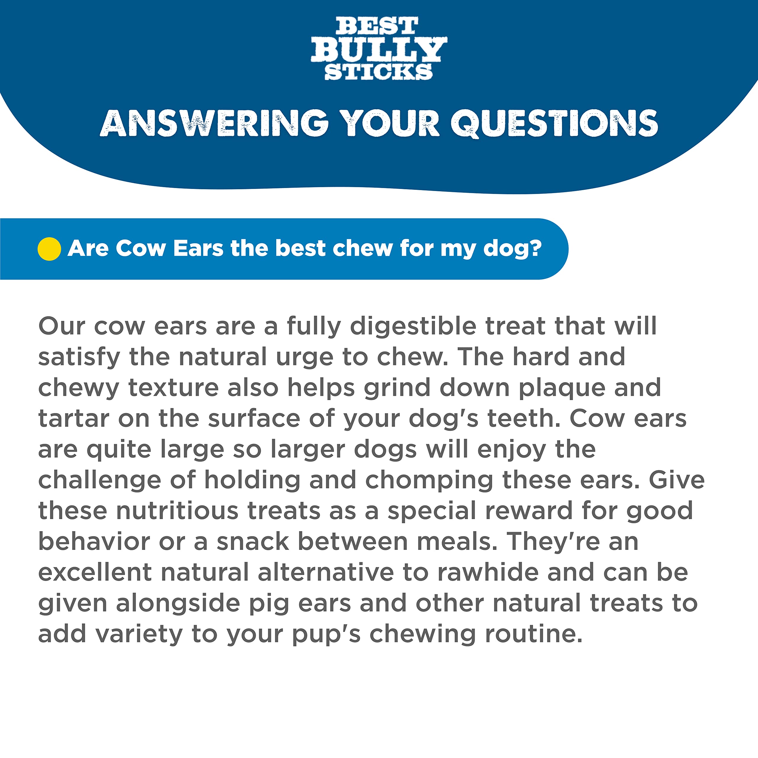 Best Bully Sticks orejas-vaca-proteina-alta: snack proteico para perros activos