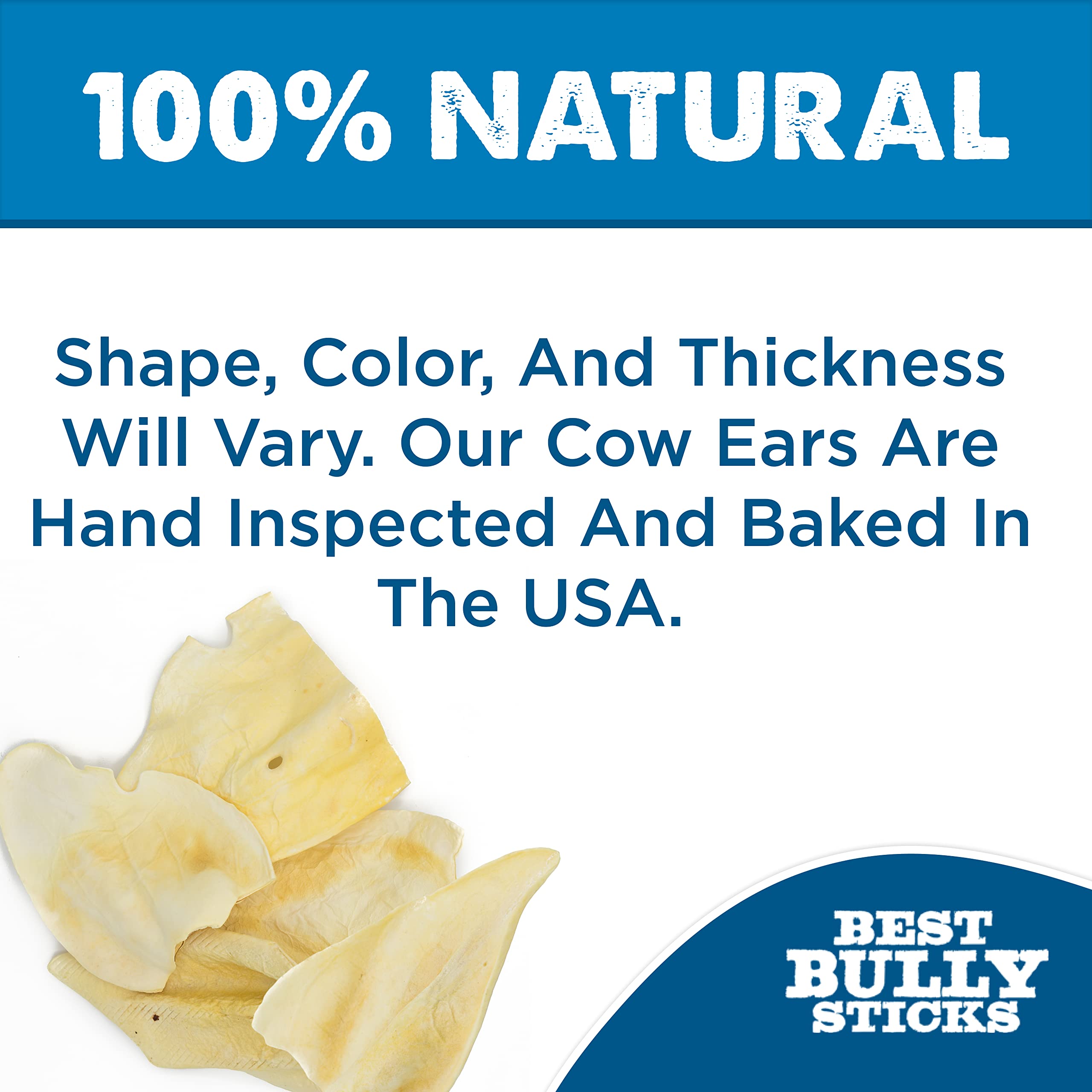 Best Bully Sticks orejas-vaca-un-solo-ingrediente: proteína de vaca de origen natural