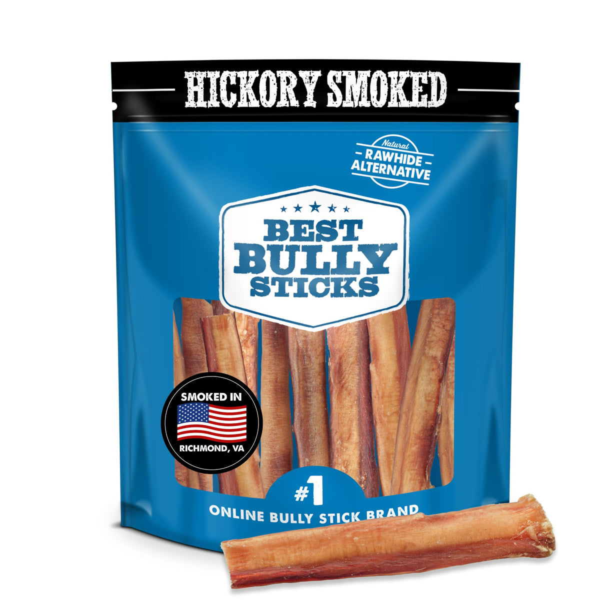 Best Bully Sticks palitos gruesos de 6 pulgadas con ahumado de nogal americano para masticar