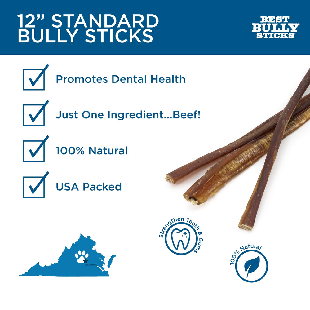 Best Bully Sticks paquete 25 unidades, opción conveniente para perros.