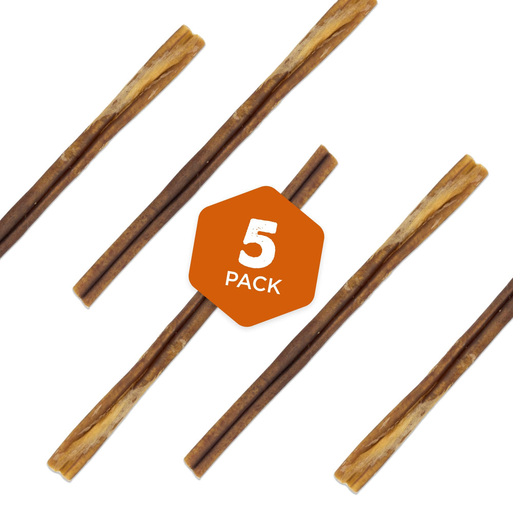 Best Bully Sticks paquete de 5, masticación segura y sin aditivos.