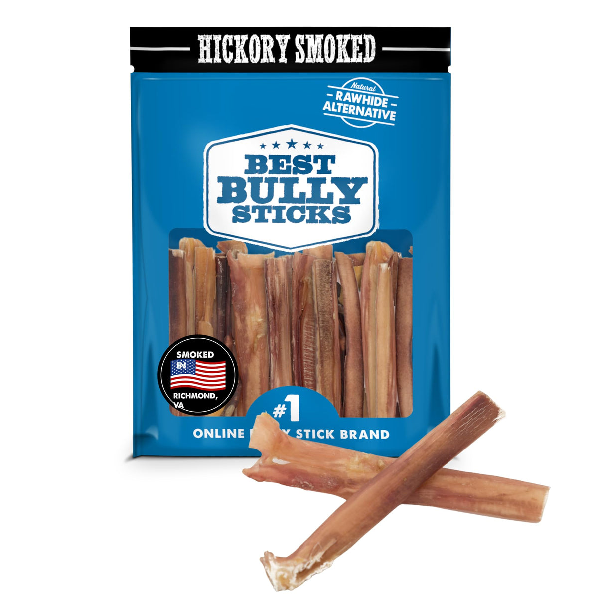 Best Bully Sticks, tira de 4 pulgadas ahumada con madera de nogal para masticar