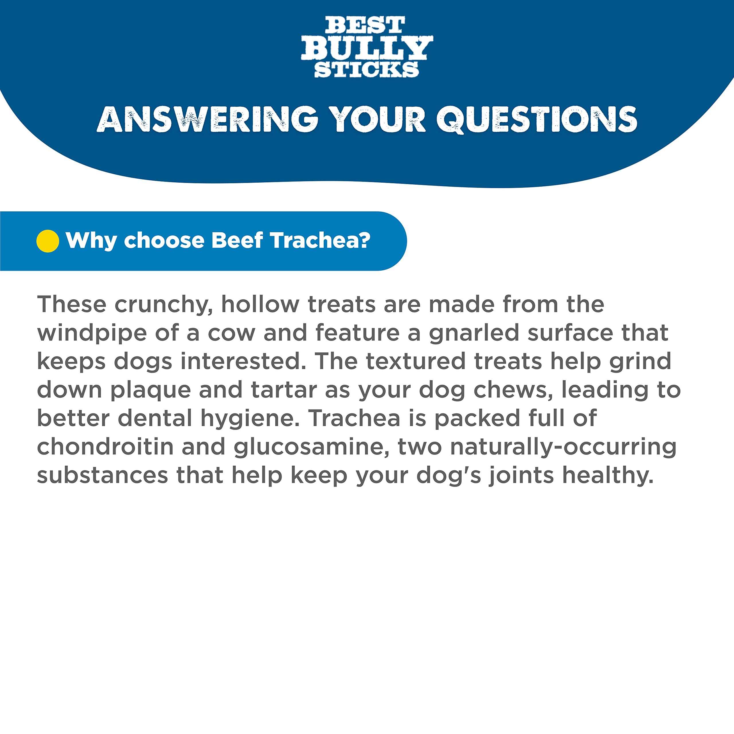Best Bully Sticks Tráquea de res: ayuda potencial a movilidad de caderas