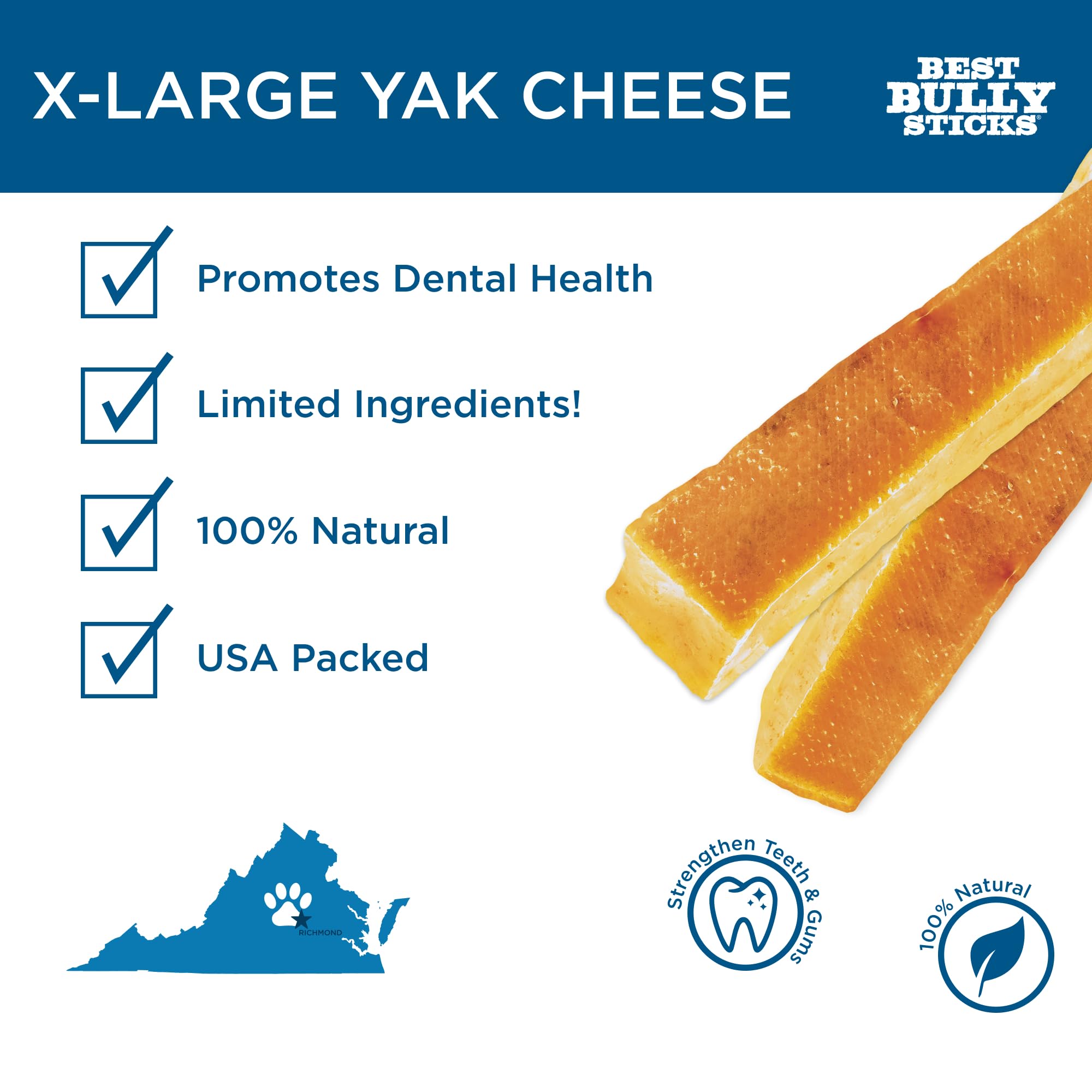 Best Bully Sticks Yak Cheese sin lactosa, opción natural para perros sensibles