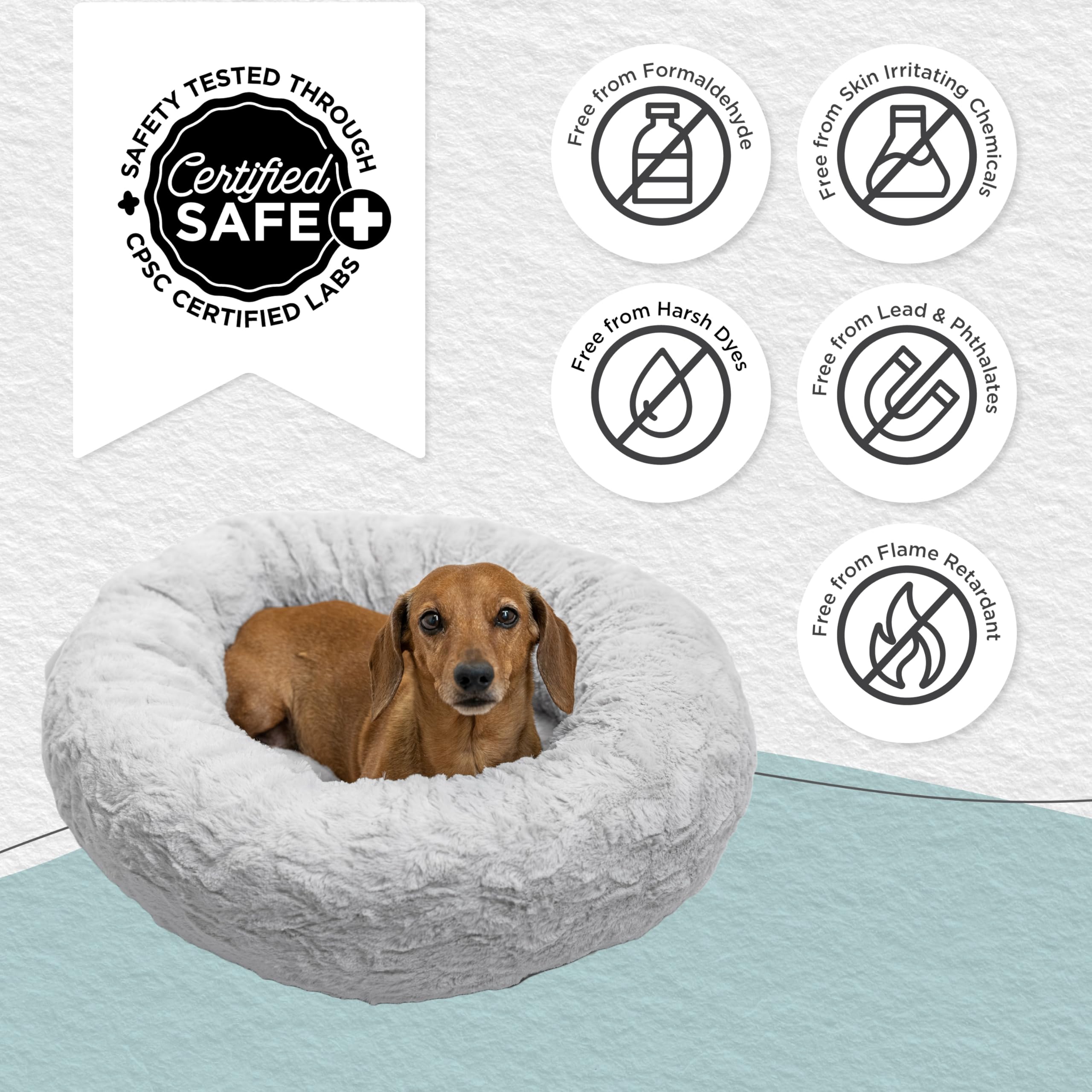 Best Friends by Sheri cama donut gris, tamaño pequeño ideal para gatos y perros pequeños