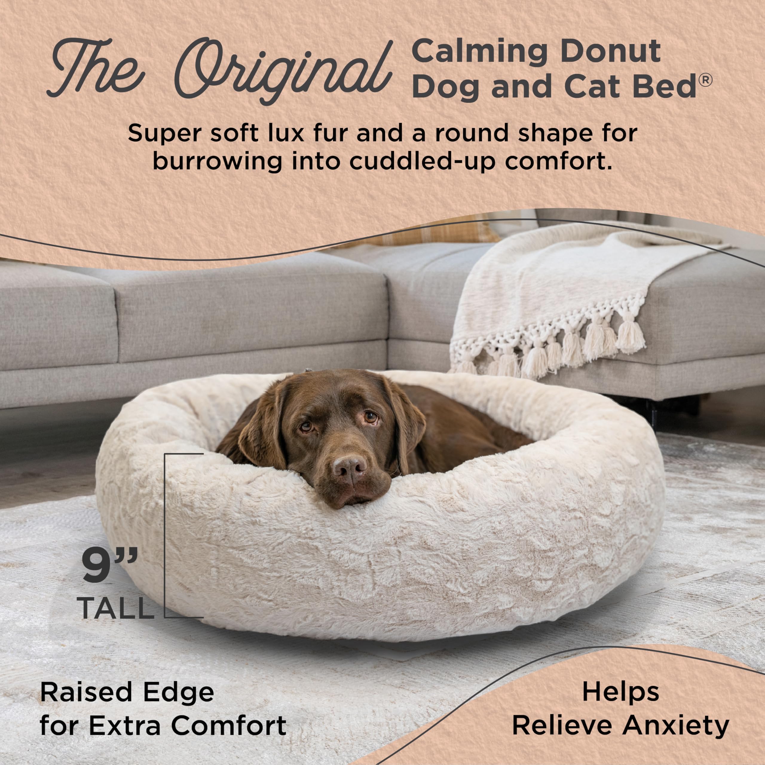 Best Friends by Sheri donut bed Lux, textura suave para descanso cómodo