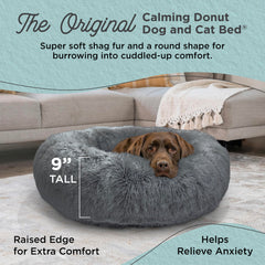 Cama donut gris con funda lavable de Best Friends Sheri para dormir profundo.