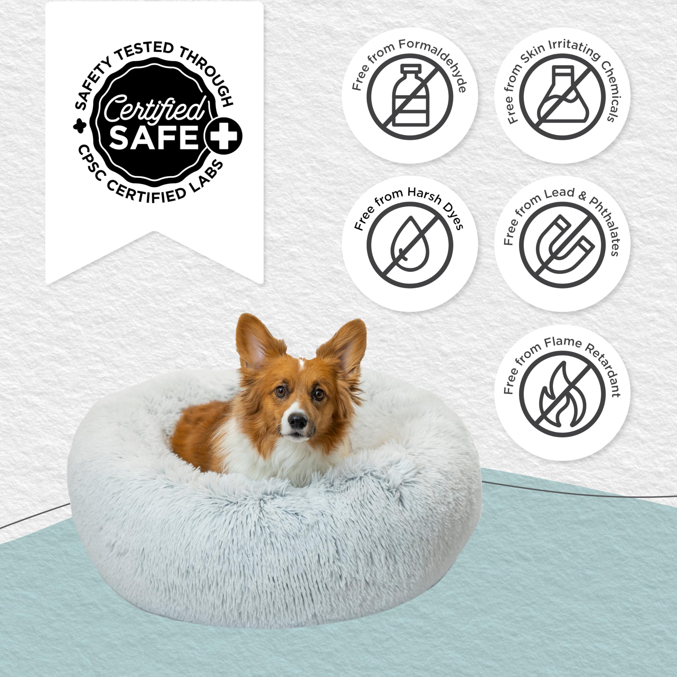 Best Friends by Sheri Donut Bed, tamaño mediano 30x30 para perros hasta 45 libras.