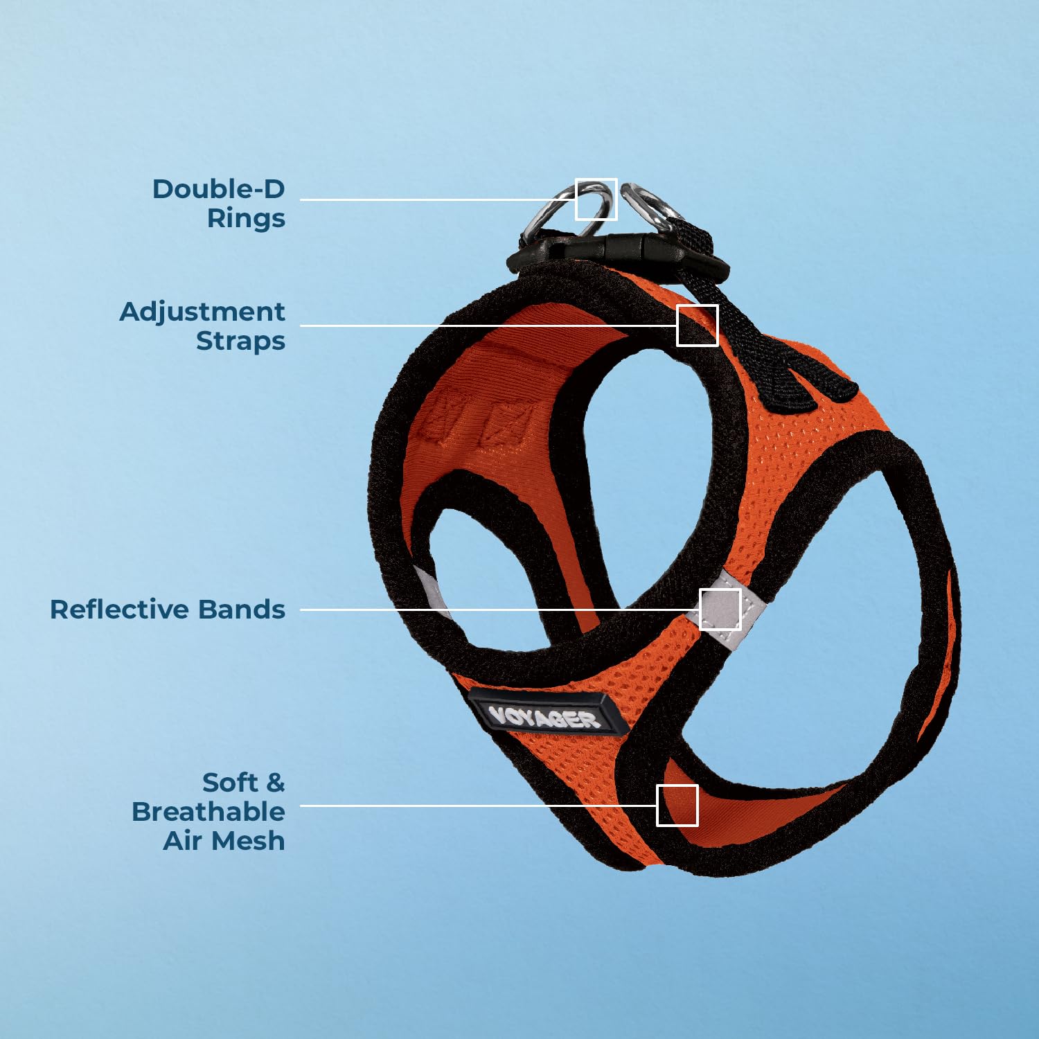 Bandas reflectivas dobles para mayor visibilidad desde lejos.