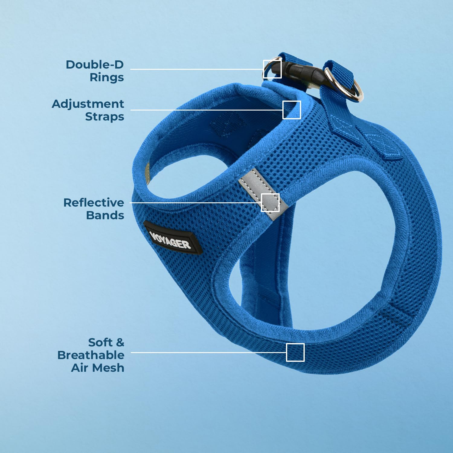 Fermeture à scratch résistante et boucles sécurisantes pour plus de sécurité.