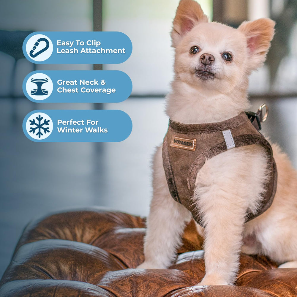 Best Pet Supplies harnais peluche douce pour balades par temps frais