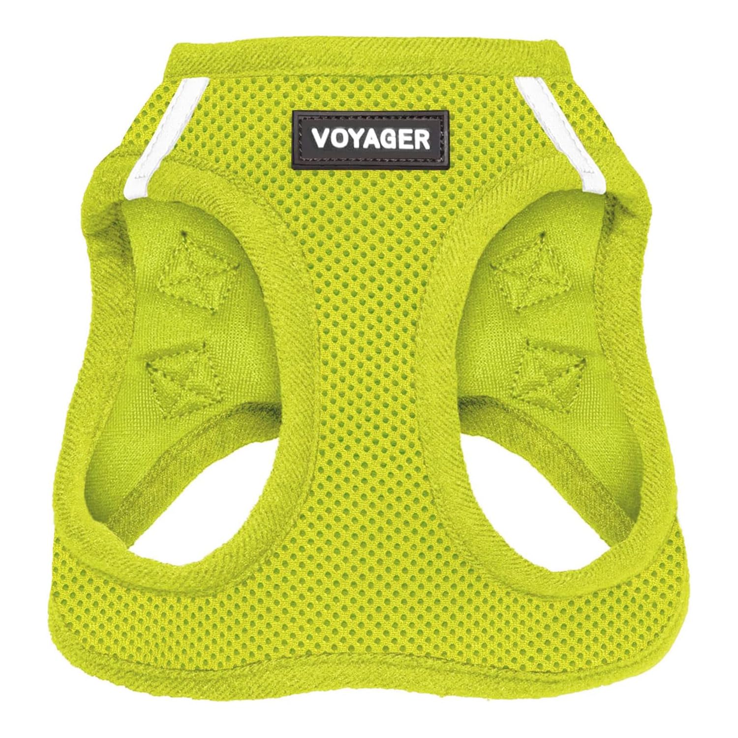 Harnais Voyager Best Pet Supplies en mesh aéré vert lime pour chien et chat.