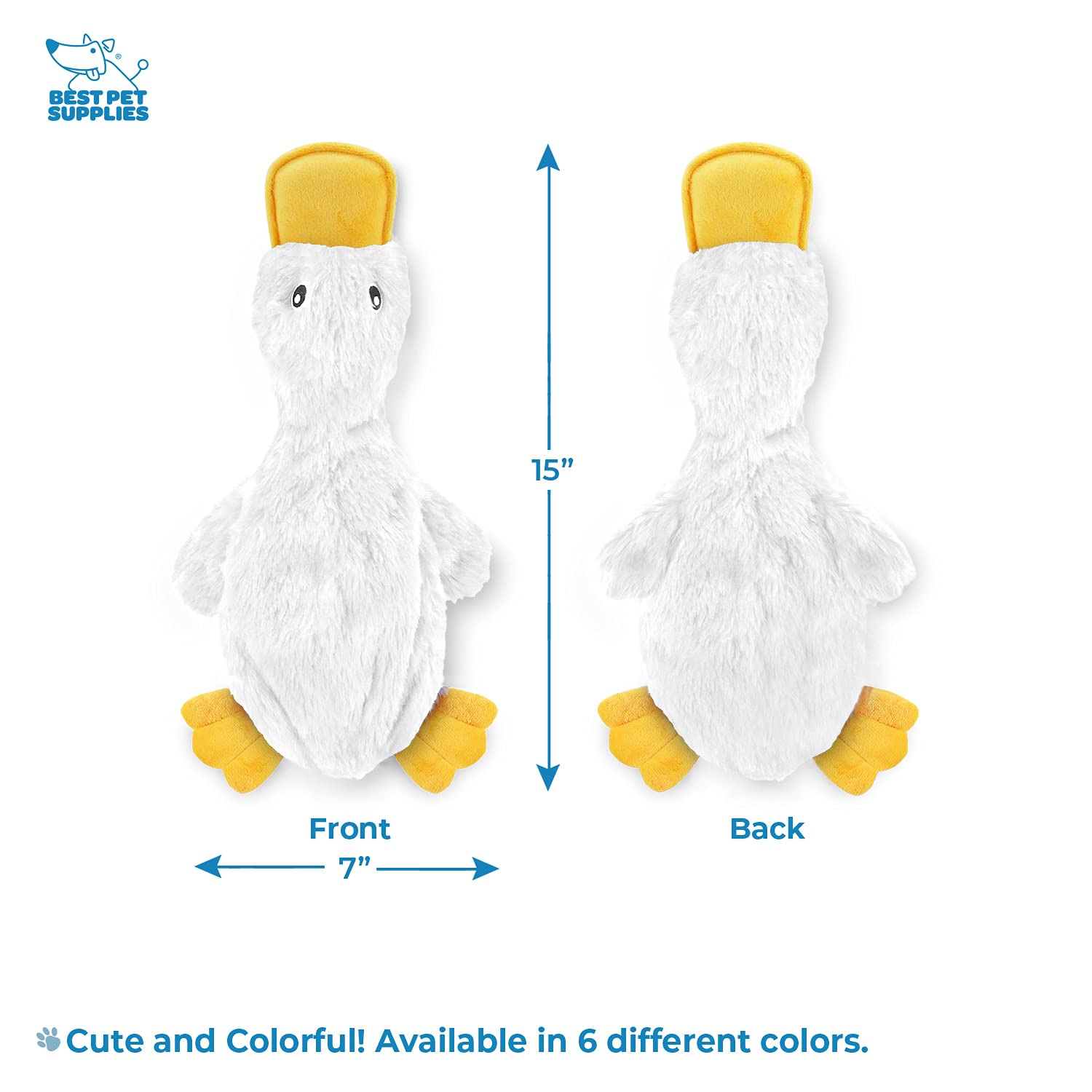 Best Pet Supplies Canard Crinkle robuste et coloré pour la stimulation visuelle.