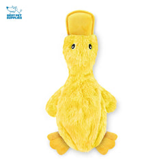 Best Pet Supplies pato crujiente interactivo azul frente, perfecto para sesiones de juego