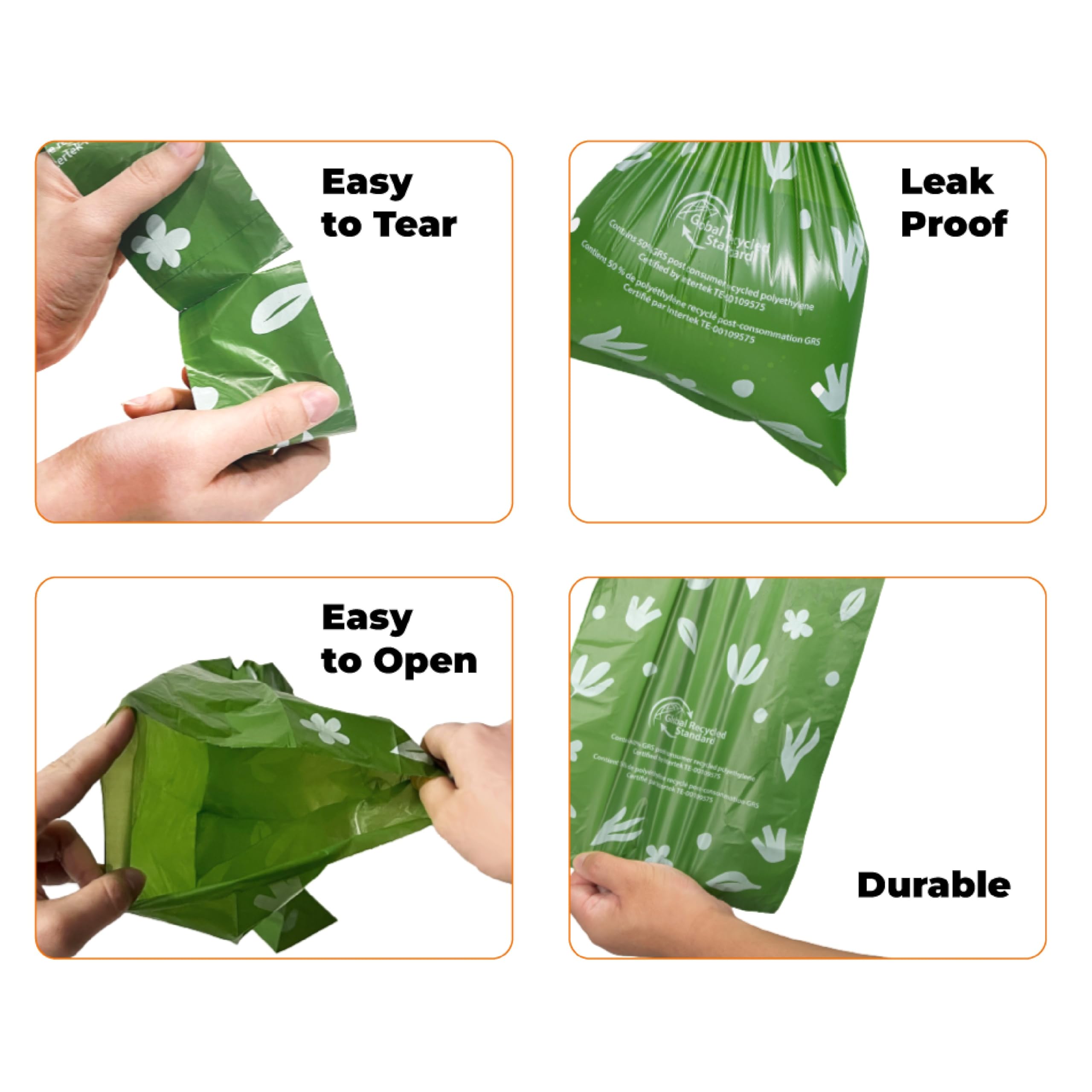 Bolsas Best Pet Supplies en rollo, enfoque: tamaño 13x9 para todo tamaño de perro.