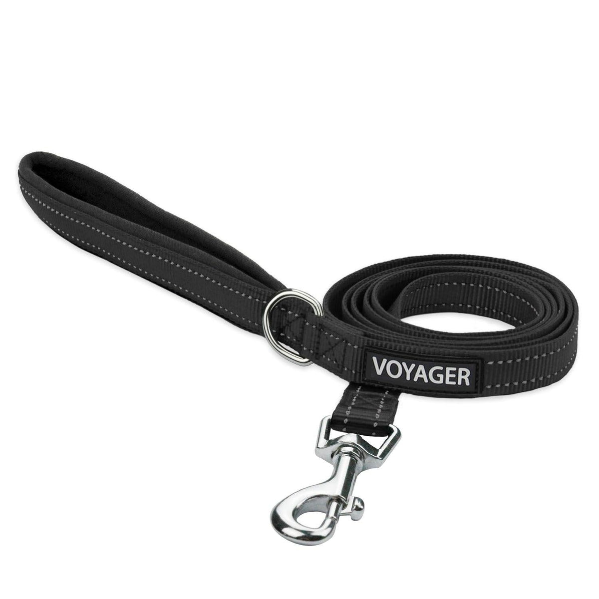 Best Pet Supplies Voyager correa reflectante con mango de neopreno para paseos nocturnos seguros.