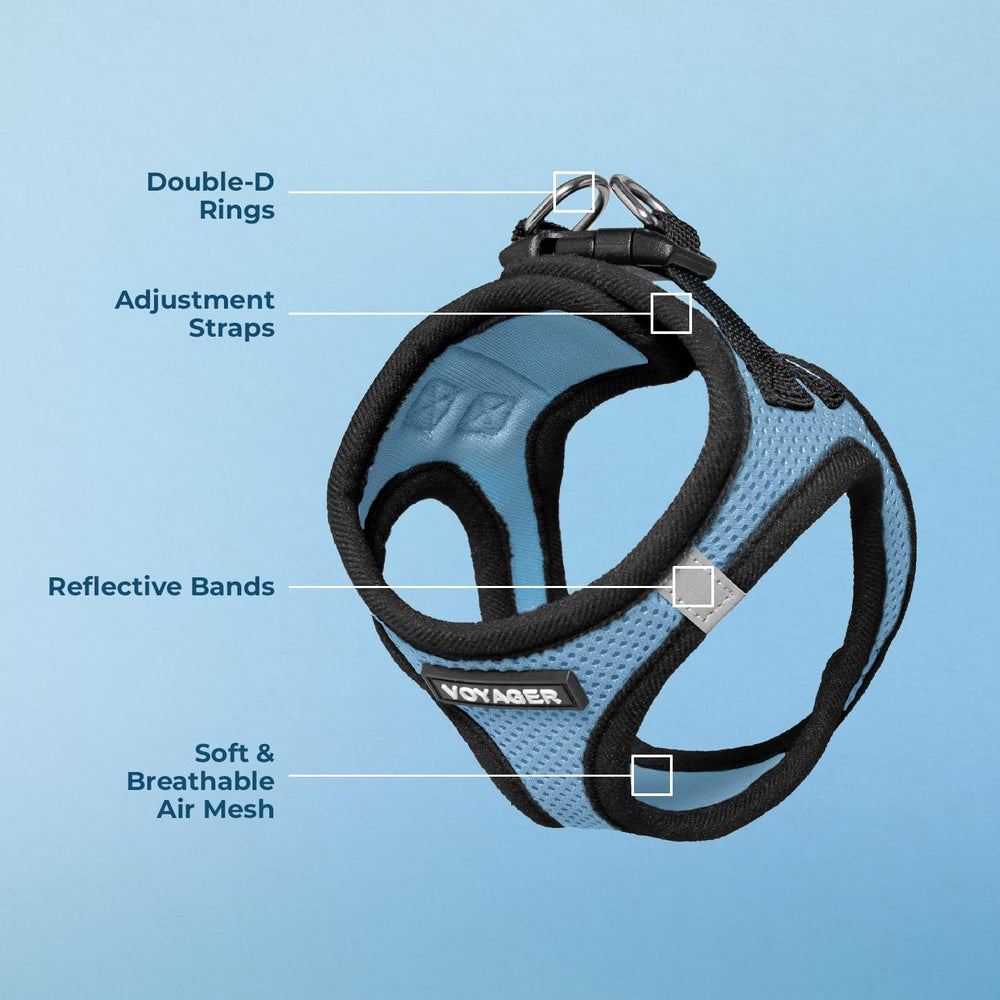Best Pet Supplies Voyager harnais sécurité triple avec velcro et boucles robustes