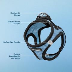 Best Pet Supplies Voyager harnais avec velcro et boucle faciles à verrouiller.