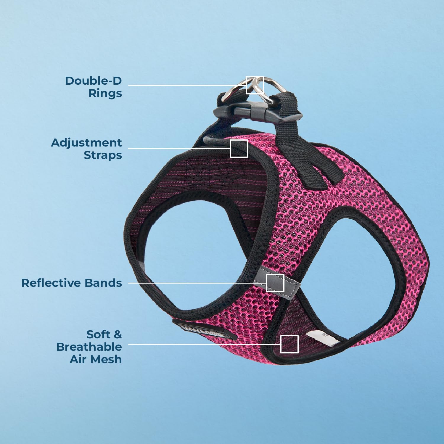 Best Pet Supplies Voyager Step-in Air harnais bandes réfléchissantes pour sécurité nocturne.