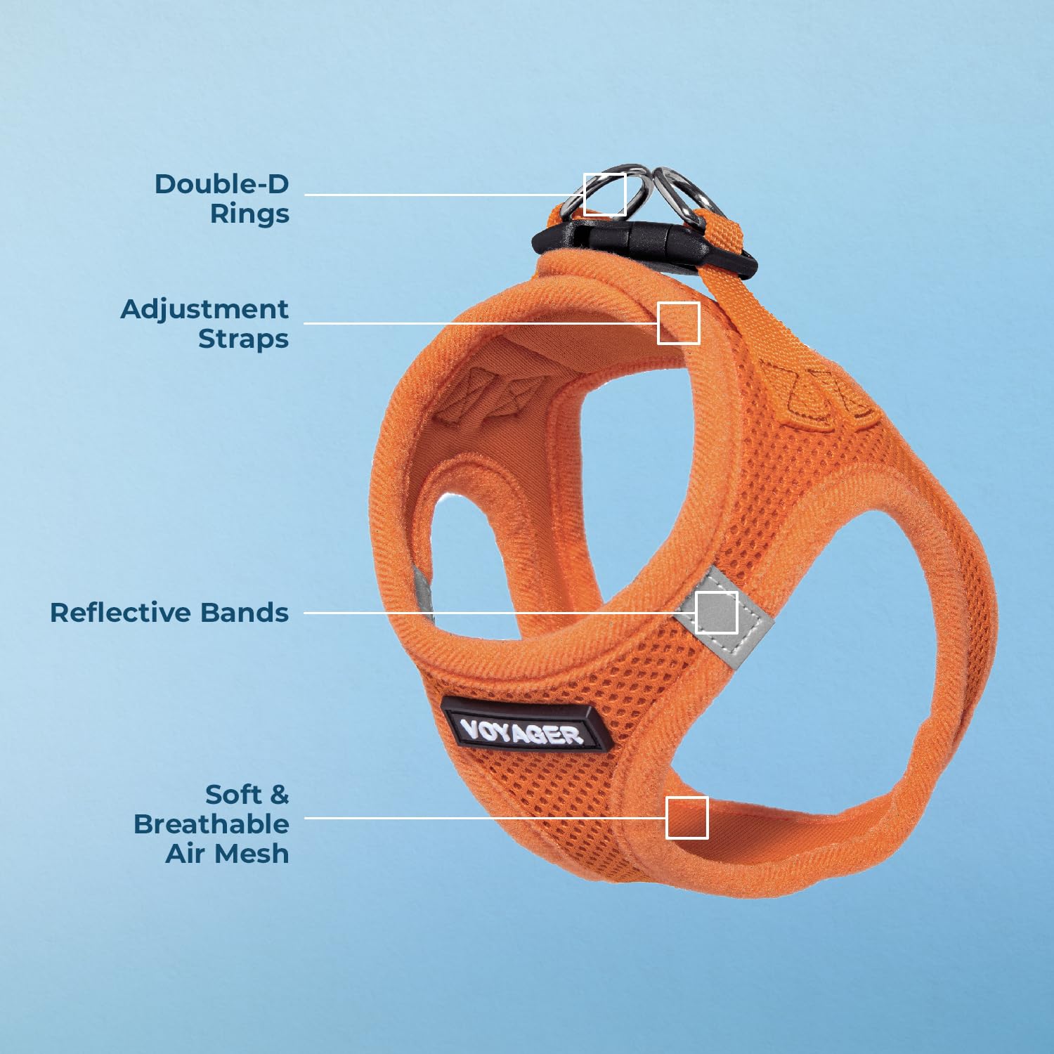 Best Pet Supplies Voyager Step-in Air Harness con triple seguridad: velcro, hebilla y anillas dobles