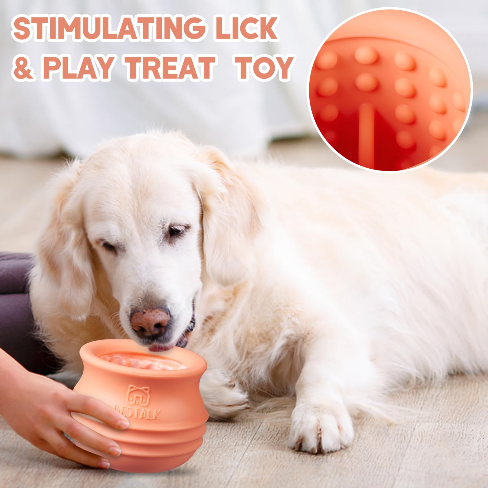 Bestalk juguete de color naranja pastel para perros activos, ideal para juego y recompensa