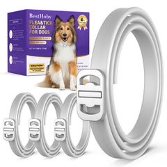 Collar antipulgas BestHoby en gris para perros, cómodo y seguro en salidas diarias