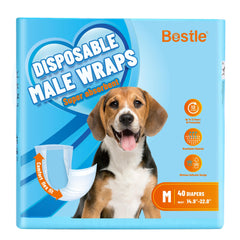 Pañal BESTLE para perro macho, ajuste cómodo de cintura para paseos.