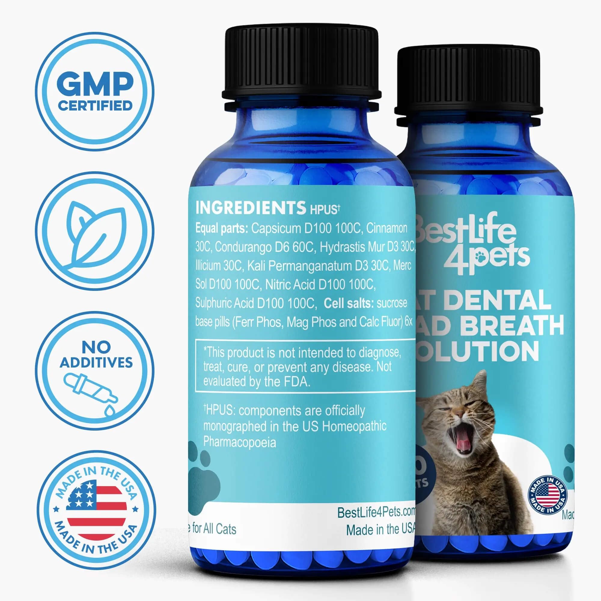 Mezcla de BestLife4Pets en agua para higiene dental del gato