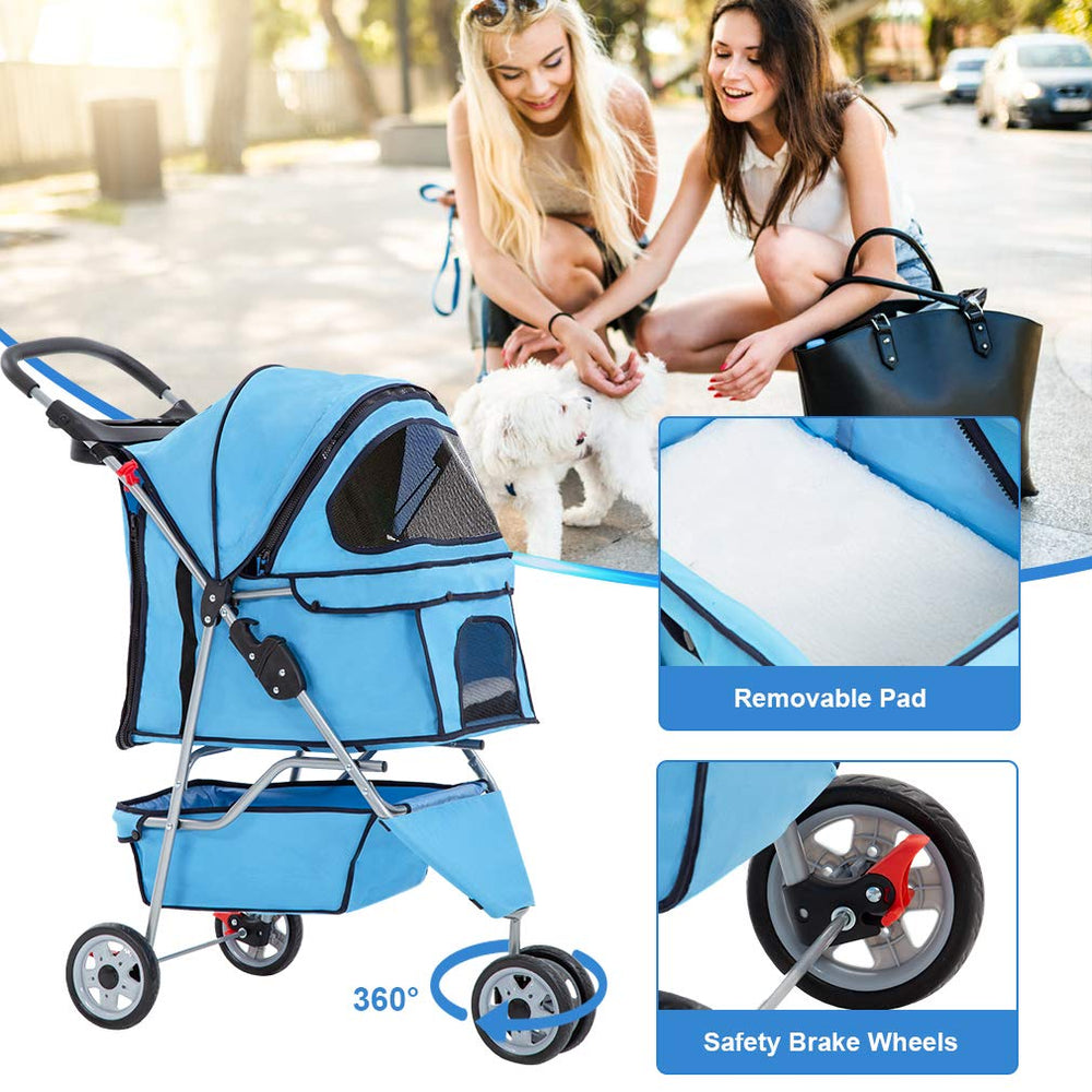 BestPet carrito 3 ruedas: plegable para viajar y guardar