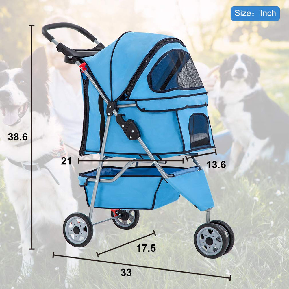 BestPet carrito 3 ruedas: portavasos junto al manillar para bebidas
