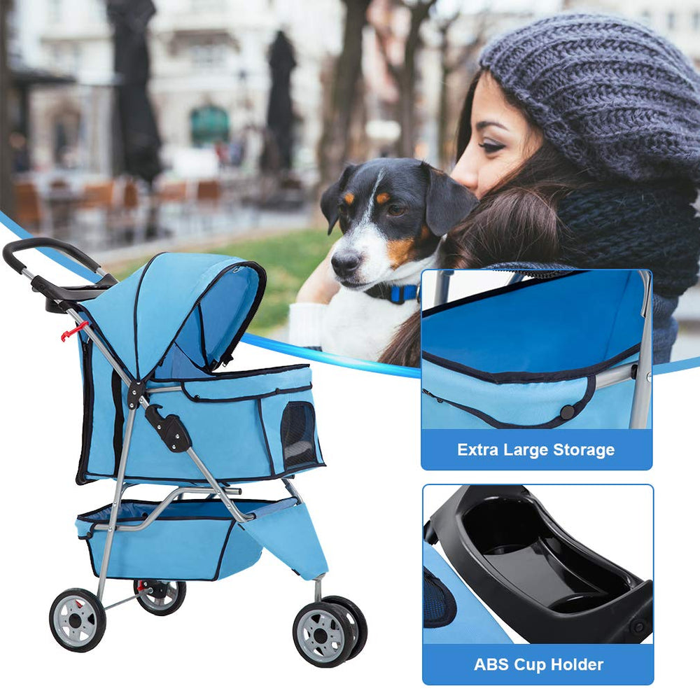 BestPet carrito 3 ruedas: tela Oxford resistente al agua para días lluviosos