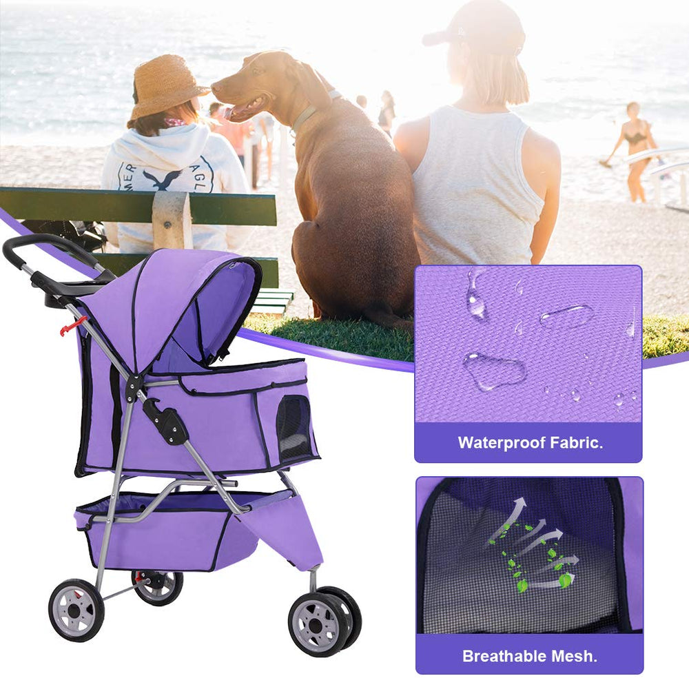 BestPet carrito con cesto inferior amplio para guardar accesorios