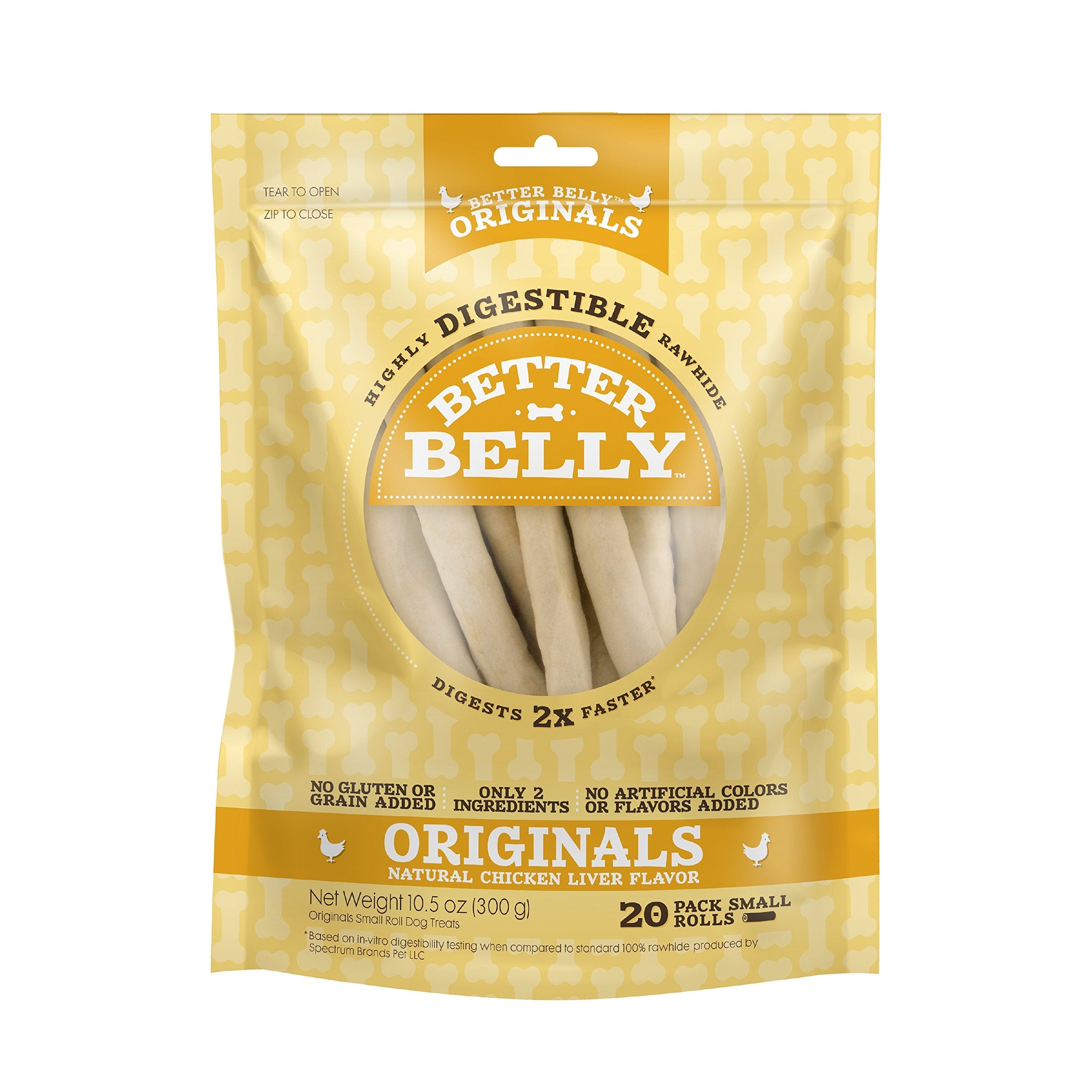 Better Belly Originals rollos pequenos higado pollo, sabor que encanta a tu perro
