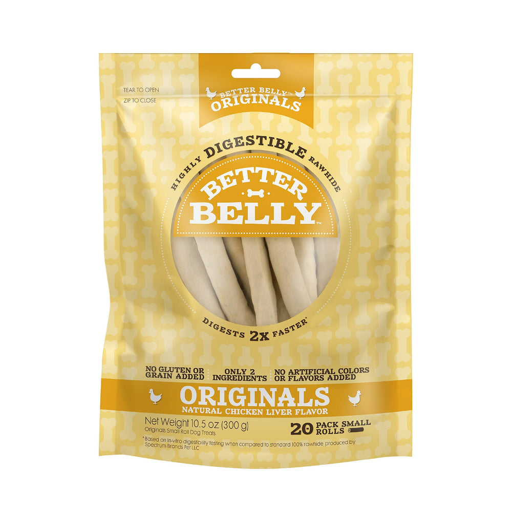Better Belly Originals rollos pequenos higado pollo, sabor que encanta a tu perro