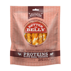 Better Belly torsades peau porc chien, friandise digestible et agréable à mâcher.