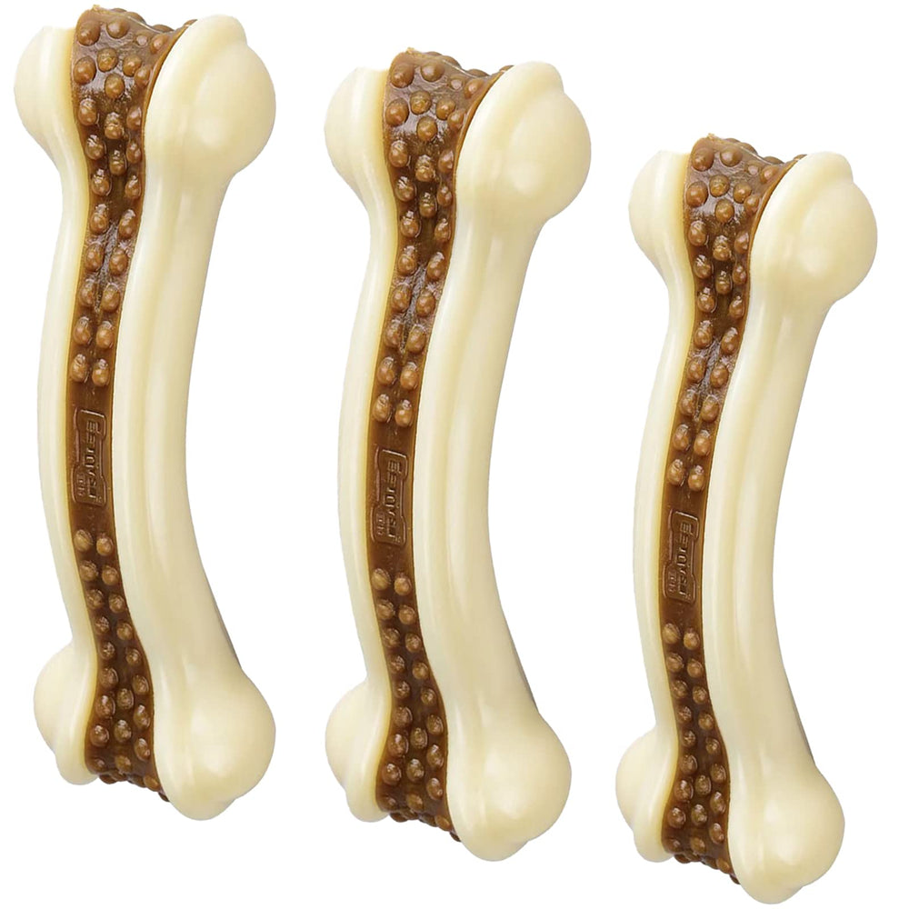 BETTEPROD Huesos para perro masticables con sabor carne real, ayudan a limpiar dientes